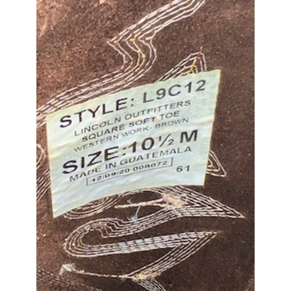 Lincoln Outfitters Mens L9C12 Square Soft Toe Western Work Boots Size 10.5M - Picture 11 of 11